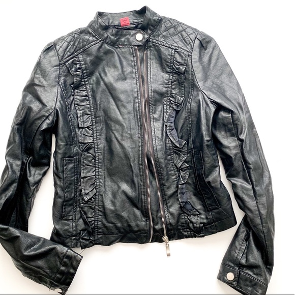 Jackets & Blazers - Black faux leather moto jacket
